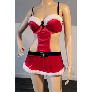 Ladies Santa Sexy Teddy Costume size Small / C Cup Bra SL9000